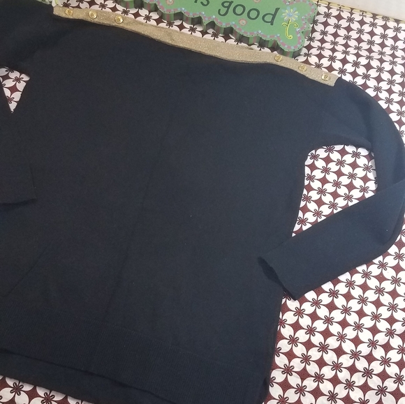 Black gold trim Ralp Lauren knit top - Picture 12 of 14